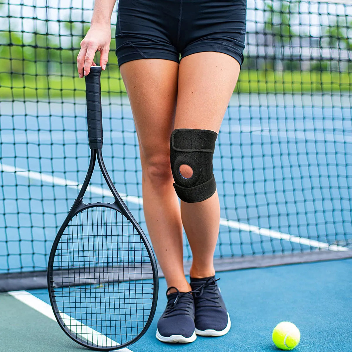 Open Patella Knee Support Brace – Adjustable Compression Sleeve for Pain Relief & Sports Injury Recovery. 2 PIECES(For 2 Knees)