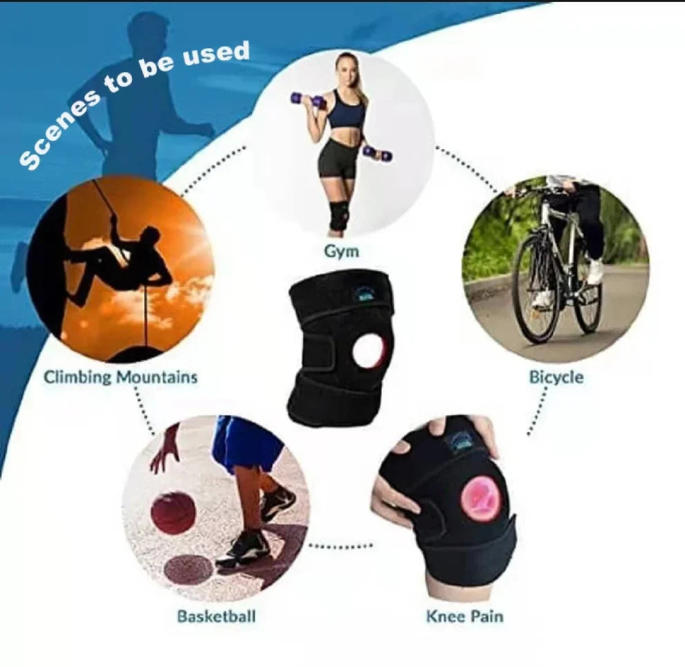 Open Patella Knee Support Brace – Adjustable Compression Sleeve for Pain Relief & Sports Injury Recovery. 2 PIECES(For 2 Knees)