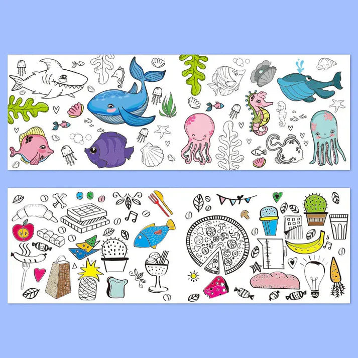 Children Coloring Sticker Roll | BIG SIZE