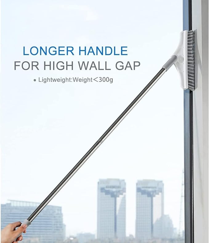 2 In 1 Floor Scrub Brush Wiper Rotating With Long Handle