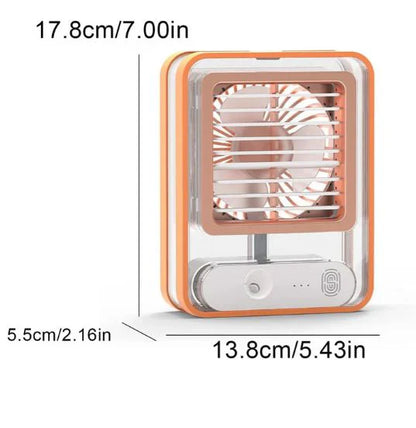 3 in 1 Rechargeable Portable Mini Air Cooler with Night Light Humidifier for Office & Home