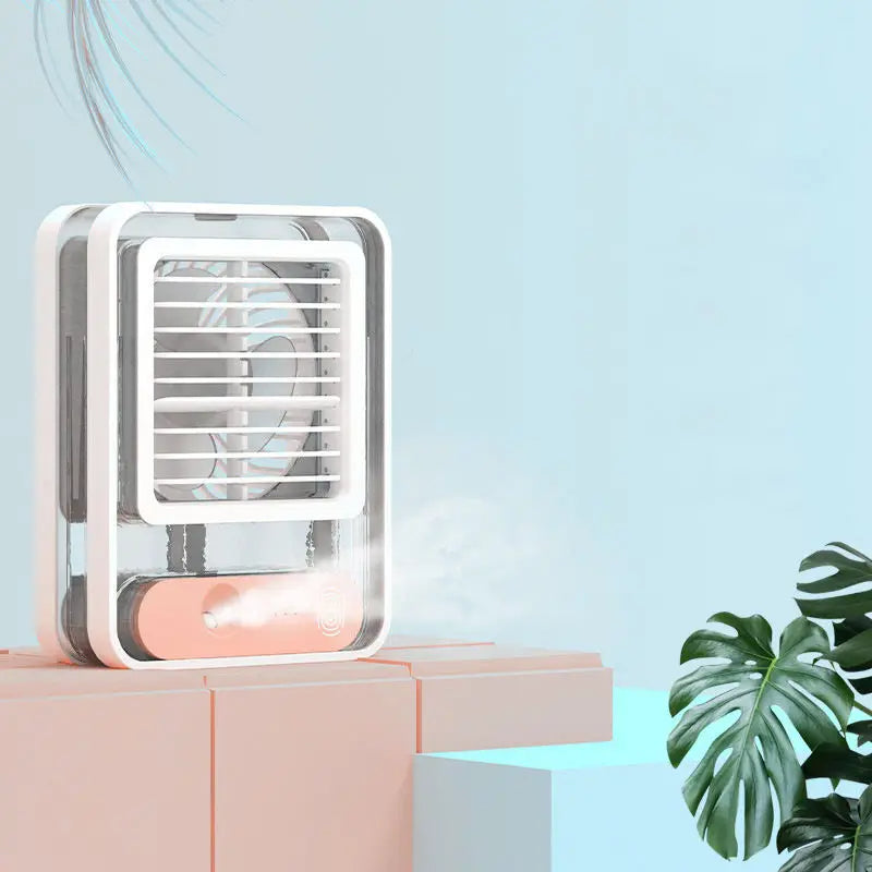 3 in 1 Rechargeable Portable Mini Air Cooler with Night Light Humidifier for Office & Home
