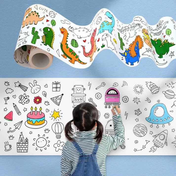 Children Coloring Sticker Roll | BIG SIZE