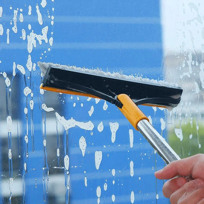 2 In 1 Floor Scrub Brush Wiper Rotating With Long Handle