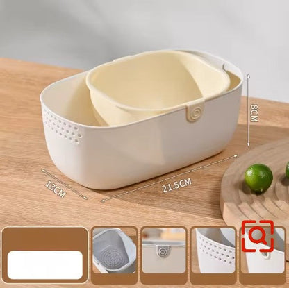 Multifunctional double thickened storage basket