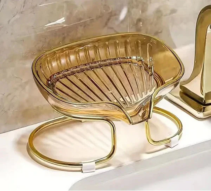 Waterfall Elegant Countertop Soap Dish With Metal Rack