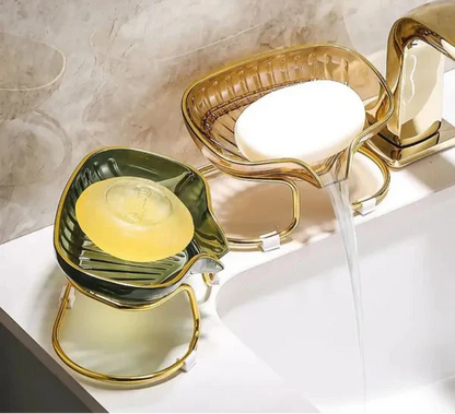 Waterfall Elegant Countertop Soap Dish With Metal Rack
